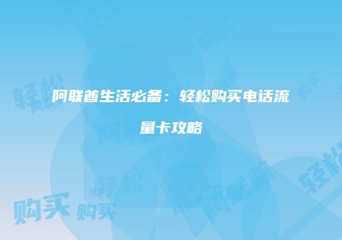 阿联酋生活必备:轻松购买电话流量卡攻略