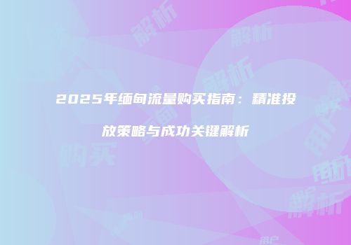 2025年缅甸流量购买指南:精准投放策略与成功关键解析