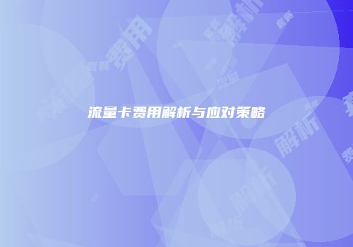 流量卡费用解析与应对策略
