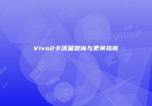 Vivo2卡流量查询与更换指南