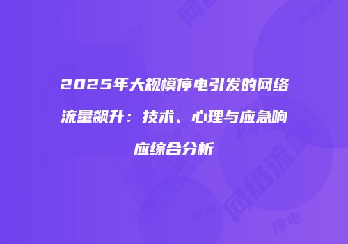 2025年大规模停电引发的网络流量飙升：技术、心理与应急响应综合分析