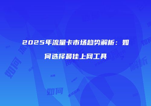 2025年流量卡市场趋势解析：如何选择最佳上网工具
