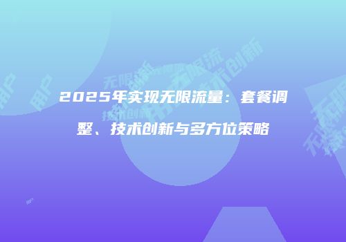 2025年实现无限流量：套餐调整、技术创新与多方位策略