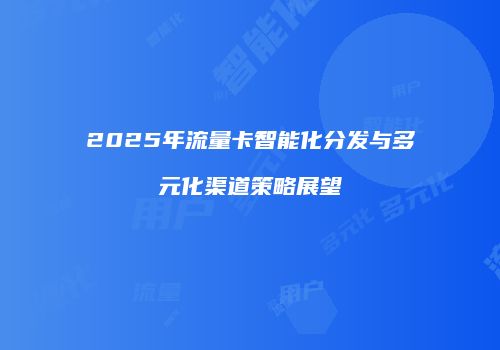 2025年流量卡智能化分发与多元化渠道策略展望