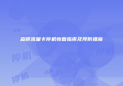 森硕流量卡停机恢复指南及预防措施