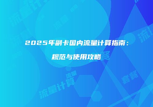 2025年副卡国内流量计算指南：规范与使用攻略