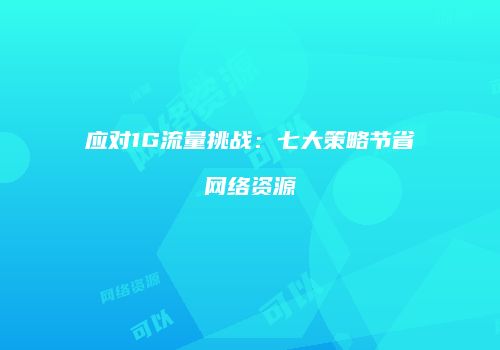 应对1G流量挑战：七大策略节省网络资源