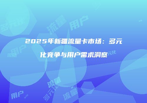 2025年新疆流量卡市场：多元化竞争与用户需求洞察
