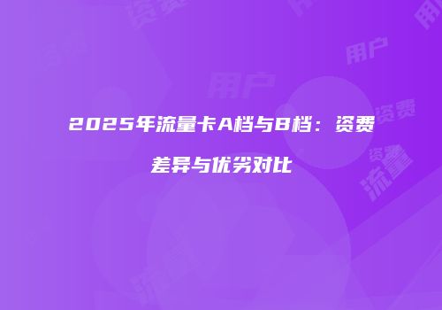 2025年流量卡A档与B档：资费差异与优劣对比