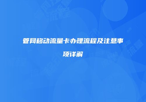 管网移动流量卡办理流程及注意事项详解
