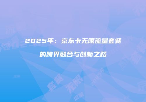 2025年：京东卡无限流量套餐的跨界融合与创新之路