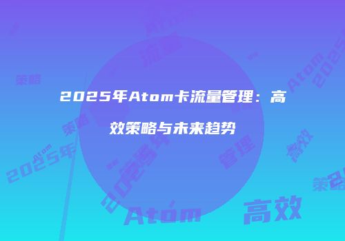 2025年Atom卡流量管理：高效策略与未来趋势