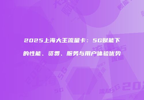 2025上海大王流量卡：5G赋能下的性能、资费、服务与用户体验优势