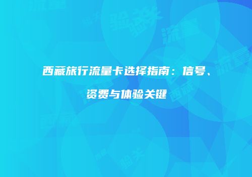 西藏旅行流量卡选择指南：信号、资费与体验关键