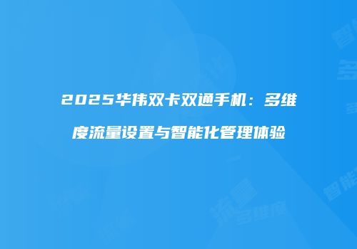 2025华伟双卡双通手机：多维度流量设置与智能化管理体验