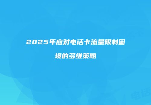2025年应对电话卡流量限制困境的多维策略