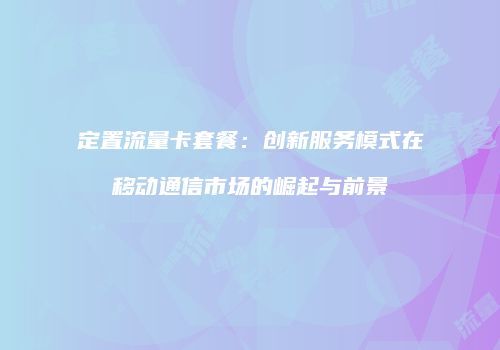 定置流量卡套餐：创新服务模式在移动通信市场的崛起与前景