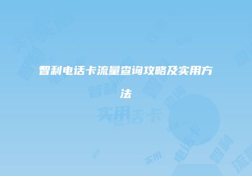 智利电话卡流量查询攻略及实用方法
