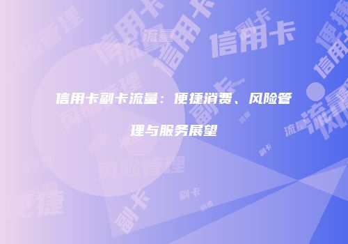 信用卡副卡流量：便捷消费、风险管理与服务展望