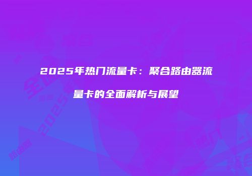 2025年热门流量卡：聚合路由器流量卡的全面解析与展望
