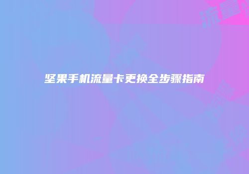坚果手机流量卡更换全步骤指南