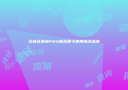 多途径查询POS机流量卡使用情况指南