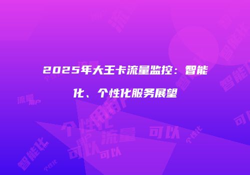 2025年大王卡流量监控：智能化、个性化服务展望