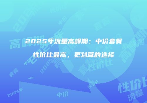 2025年流量高峰期:中价套餐性价比最高,更划算的选择