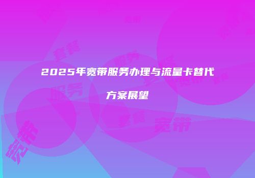 2025年宽带服务办理与流量卡替代方案展望