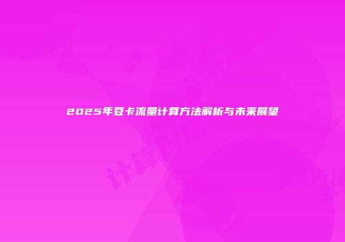2025年豆卡流量计算方法解析与未来展望