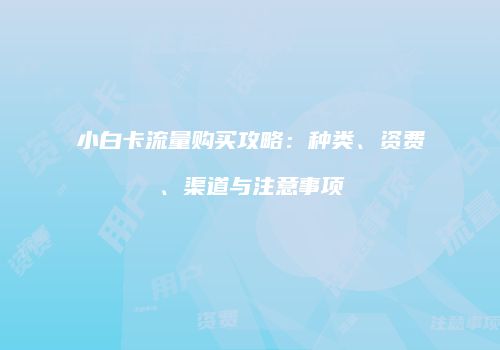 小白卡流量购买攻略：种类、资费、渠道与注意事项