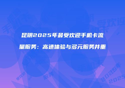 昆明2025年最受欢迎手机卡流量服务：高速体验与多元服务并重