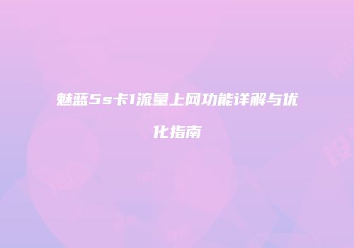 魅蓝5s卡1流量上网功能详解与优化指南