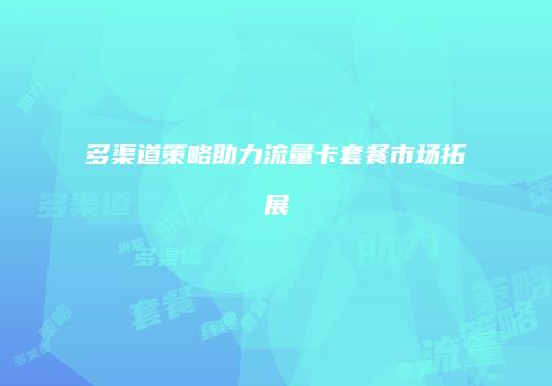 多渠道策略助力流量卡套餐市场拓展