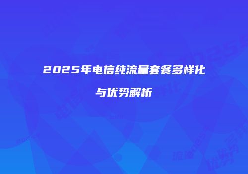 2025年电信纯流量套餐多样化与优势解析