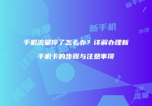 手机流量停了怎么办？详解办理新手机卡的步骤与注意事项